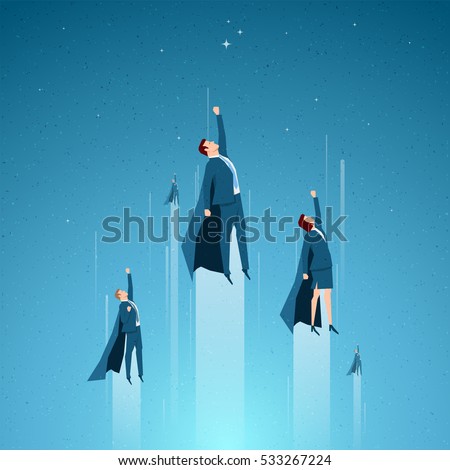 Business concept vector illustration. Team, leader, superior ability concept. Elements are layered separately in vector file. Business concept vector illustration. Team, leader, superior ability concept. Elements are layered separately in vector file.