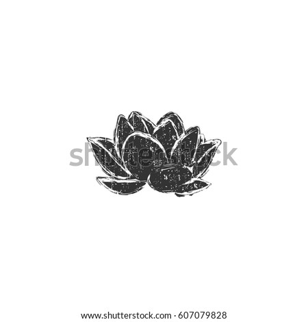 Lotus Flowers Silhouettes Set Three Vector Stock Vector 135200924