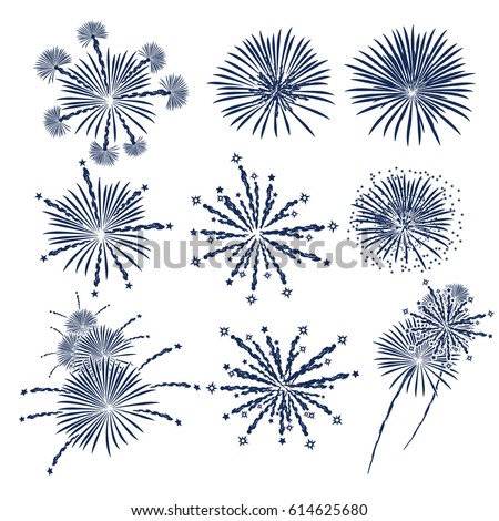Vector Black White Fireworks Background Stock Vector 49119349