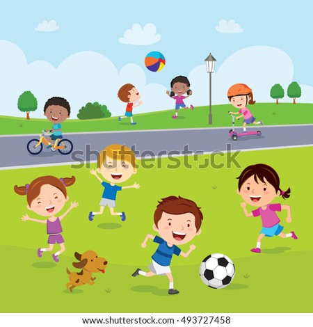 Children fun in the park Children fun in the park