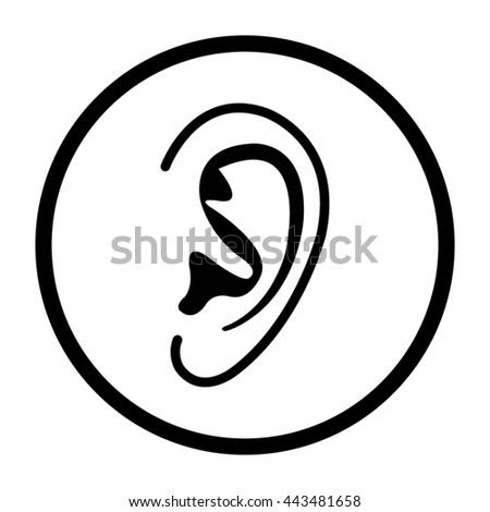 Ear Icon On Grey Flat Button Stock Vector 201472370 - Shutterstock