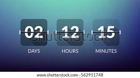 Flip Countdown timer vector clock counter. Flat count down day vector business sign Flip Countdown timer vector clock counter. Flat count down day vector business sign