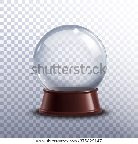 Realisitc 3d snow globe toy isolated on transparent background vector illustration - stock vector Realisitc 3d snow globe toy isolated on transparent background vector illustration - stock vector