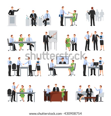 Business Conference Elements Collection. Business Conference Vector Illustration. Business Conference Decorative Set. Business Conference Concept Set.Business Conference Flat Isolated Set. - stock vector Business Conference Elements Collection. Business Conference Vector Illustration. Business Conference Decorative Set. Business Conference Concept Set.Business Conference Flat Isolated Set. - stock vector