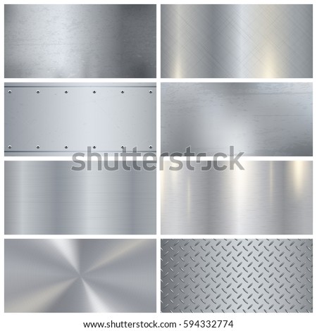 Metal surface finishing texture realistic icons collection with satin brushed and polish samples Metal surface finishing texture realistic icons collection with satin brushed and polish samples