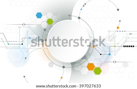 Vector Abstract futuristic circuit board on light gray background, hi-tech digital technology concept. Blank white 3d paper circle label with space for your content, business, network and web design
- stock vector Vector Abstract futuristic circuit board on light gray background, hi-tech digital technology concept. Blank white 3d paper circle label with space for your content, business, network and web design
- stock vector
