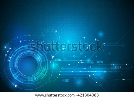 Vector illustration Abstract futuristic eyeball on circuit board, high computer technology. Light green and blue color background - stock vector Vector illustration Abstract futuristic eyeball on circuit board, high computer technology. Light green and blue color background - stock vector