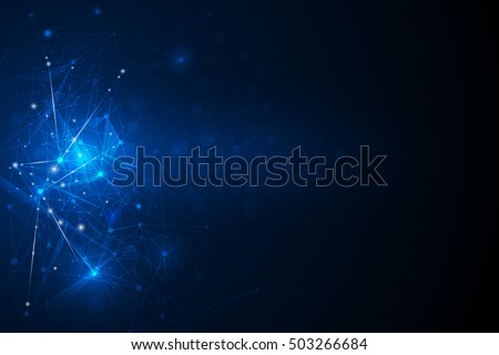 Abstract futuristic - Molecules technology with linear and polygonal pattern shapes on dark blue background. Illustration Vector design digital technology concept Abstract futuristic - Molecules technology with linear and polygonal pattern shapes on dark blue background. Illustration Vector design digital technology concept