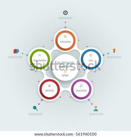 Vector infographics templates with 3D paper label, integrated circles with arrows and lines background. Blank space for content, business, infographic, diagram, infographs, flowchart, process diagram Vector infographics templates with 3D paper label, integrated circles with arrows and lines background. Blank space for content, business, infographic, diagram, infographs, flowchart, process diagram