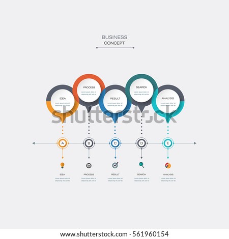 Vector infographic timeline template with 3D paper circles. Business concept with options. For content, diagram, flowchart, steps, parts, time line infographics, workflow layout, chart Vector infographic timeline template with 3D paper circles. Business concept with options. For content, diagram, flowchart, steps, parts, time line infographics, workflow layout, chart