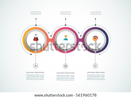 Vector infographics templates with 3D paper label, integrated circles with arrows and lines background. Blank space for content, business, infographic, diagram, infographs, flowchart, process diagram Vector infographics templates with 3D paper label, integrated circles with arrows and lines background. Blank space for content, business, infographic, diagram, infographs, flowchart, process diagram