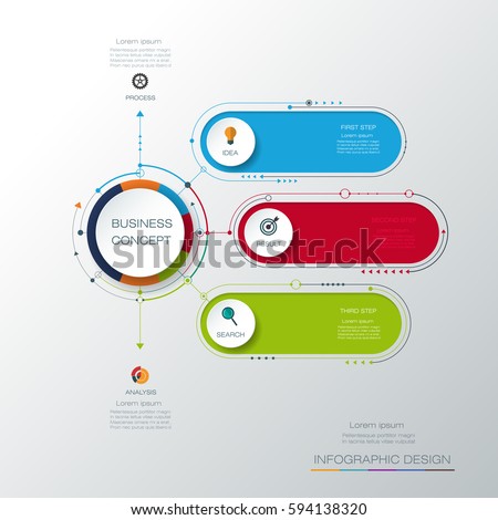 Vector infographic template with 3D paper label, integrated circles. Business concept with options. For content, diagram, flow chart, steps, parts, timeline infographics, work flow, process Vector infographic template with 3D paper label, integrated circles. Business concept with options. For content, diagram, flow chart, steps, parts, timeline infographics, work flow, process