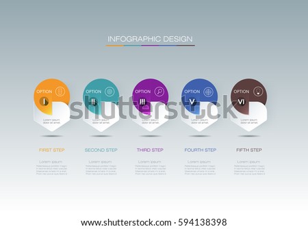 Vector Infographic label design with icons and 5 options or steps. Infographics for business concept. Can be used for presentations banner, workflow layout, process diagram, flow chart, info graph
Vector Infographic label design with icons and 5 options or steps. Infographics for business concept. Can be used for presentations banner, workflow layout, process diagram, flow chart, info graph