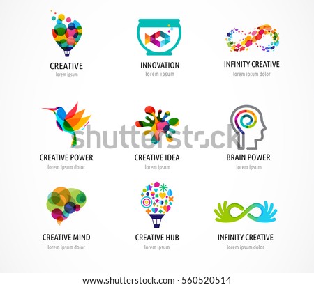 Creative, digital abstract colorful icons, elements and symbols, logo collection, template Creative, digital abstract colorful icons, elements and symbols, logo collection, template