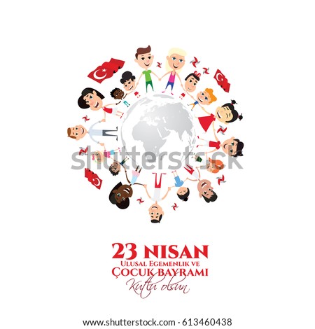 vector illustration of the cocuk baryrami 23 nisan , translation: Turkish April 23 National Sovereignty and Children's Day, graphic design to the Turkish holiday, kids icon, children logo. vector illustration of the cocuk baryrami 23 nisan , translation: Turkish April 23 National Sovereignty and Children's Day, graphic design to the Turkish holiday, kids icon, children logo.