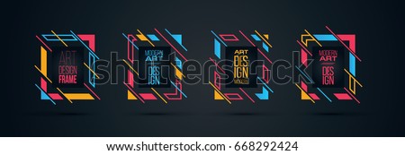Vector frame for text Modern Art graphics for hipsters . dynamic frame stylish geometric black background with gold. element for design business cards, invitations, gift cards, flyers and brochures Vector frame for text Modern Art graphics for hipsters . dynamic frame stylish geometric black background with gold. element for design business cards, invitations, gift cards, flyers and brochures