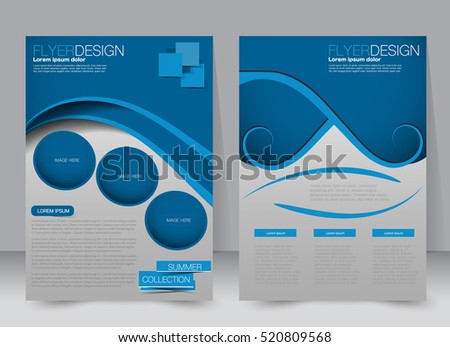 Brochure template. Business flyer. Annual report cover. Editable A4 poster for design, education, presentation, website, magazine page. Blue color. Brochure template. Business flyer. Annual report cover. Editable A4 poster for design, education, presentation, website, magazine page. Blue color.