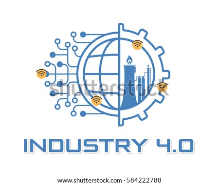 Industry 4.0 Concept Business Control or Logo, Modern Thin Line Icon Presentation Design. Internet of Things, World, Factory and Wheel Eclectic Illustration. Flat Web Infographics Elements Industry 4.0 Concept Business Control or Logo, Modern Thin Line Icon Presentation Design. Internet of Things, World, Factory and Wheel Eclectic Illustration. Flat Web Infographics Elements