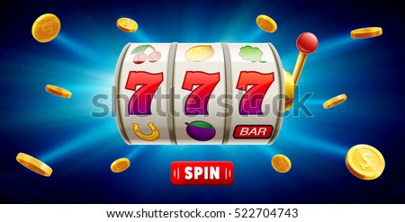 777 slots 3d element isolated on blue background with place for text casino object 777 icons gold coins red button spin 777 slots 3d element isolated on blue background with place for text casino object 777 icons gold coins red button spin