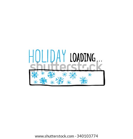 Vector illustration of Holiday loading. Progress bar design. Christmas