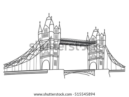 Pencil Drawing London Bridge Stock Photo 99109415 - Shutterstock