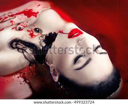 from Wade sexy woman blood on mouth sexy male models in bathroom