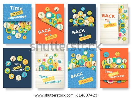 Back to school information pages set. Education template of flyer, magazines, posters, book cover, banner. Exam infographic concept background. Layout illustration template pages with typography text Back to school information pages set. Education template of flyer, magazines, posters, book cover, banner. Exam infographic concept background. Layout illustration template pages with typography text