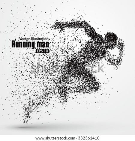 Running Man, particle divergent composition, vector illustration. - stock vector Running Man, particle divergent composition, vector illustration. - stock vector