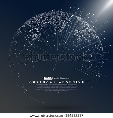 World map point, line, composition, representing the global, Global network connection,international meaning. - stock vector World map point, line, composition, representing the global, Global network connection,international meaning. - stock vector
