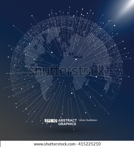 World map point, line, composition, representing the global, Global network connection,international meaning. - stock vector World map point, line, composition, representing the global, Global network connection,international meaning. - stock vector