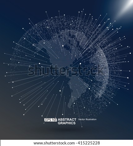 World map point, line, composition, representing the global, Global network connection,international meaning. - stock vector World map point, line, composition, representing the global, Global network connection,international meaning. - stock vector