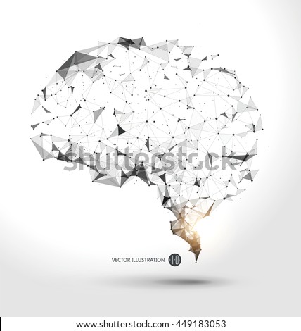 Wires from the point of brain graphics, vector illustration. - stock vector Wires from the point of brain graphics, vector illustration. - stock vector