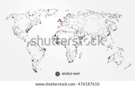 Point, line, surface composition of the world map, the implication of network connection. Point, line, surface composition of the world map, the implication of network connection.