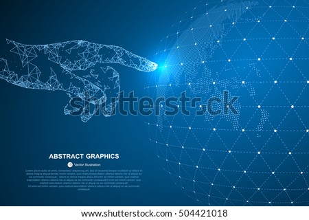 Touch the future, vector illustration of a sense of science and technology. Touch the future, vector illustration of a sense of science and technology.