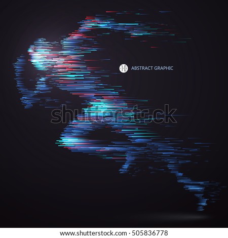 Running people, composed of colored lines. Running people, composed of colored lines.