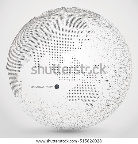 Three-dimensional abstract planet, dots, representing the global, international meaning. Three-dimensional abstract planet, dots, representing the global, international meaning.