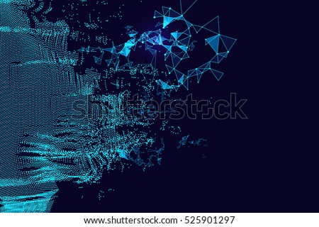 Wavy abstract graphic design, a sense of science and technology background. Wavy abstract graphic design, a sense of science and technology background.