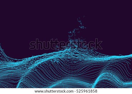 Wavy abstract graphic design, a sense of science and technology background. Wavy abstract graphic design, a sense of science and technology background.