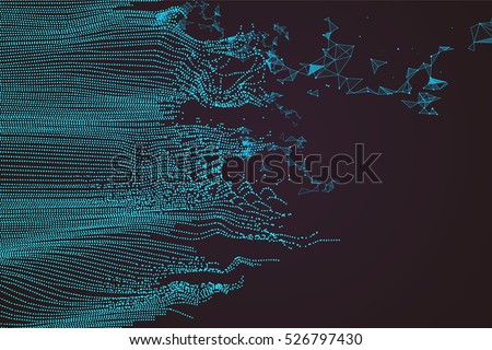 Wavy abstract graphic design, a sense of science and technology background. Wavy abstract graphic design, a sense of science and technology background.