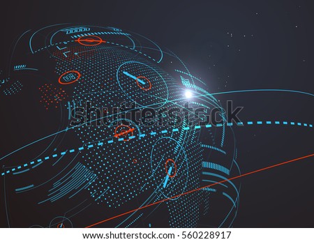 Futuristic globalization interface, a sense of science and technology abstract graphics. Futuristic globalization interface, a sense of science and technology abstract graphics.