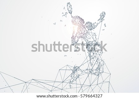 Sports Graphics particles, Network connection turned into, vector illustration. Sports Graphics particles, Network connection turned into, vector illustration.