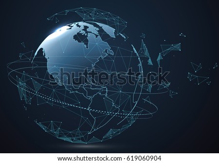 Futuristic globalization interface, a sense of science and technology abstract graphics. Futuristic globalization interface, a sense of science and technology abstract graphics.