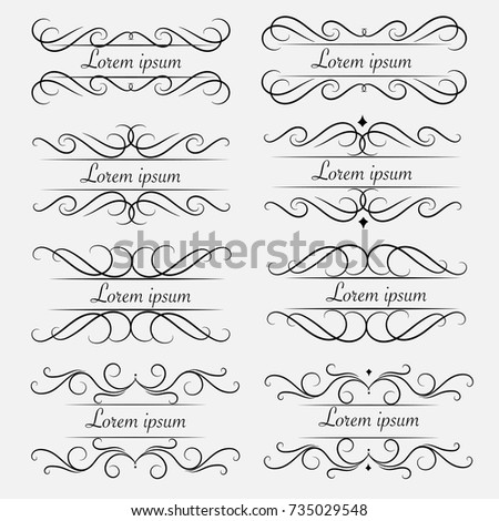 Calligraphic Design Elements Page Decoration Vector Stock Vector 