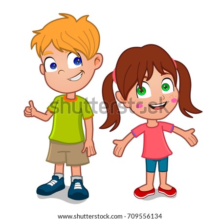 School Kids Vector Clip Art Illustration Stock Vector 124916471