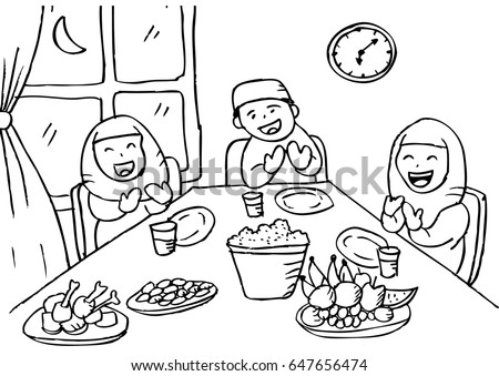 Buffet Service Table Line Art Stock Vector 35221756