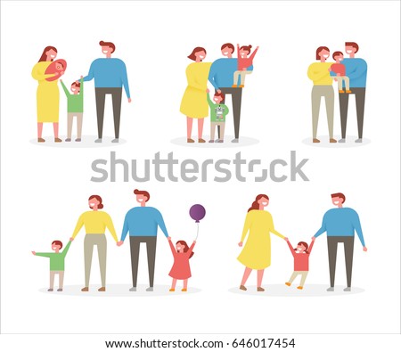 happy family character vector illustration flat design happy family character vector illustration flat design
