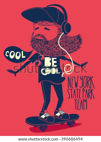 hipster, skater vector design - stock vector hipster, skater vector design - stock vector