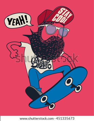 hipster, skater vector design - stock vector