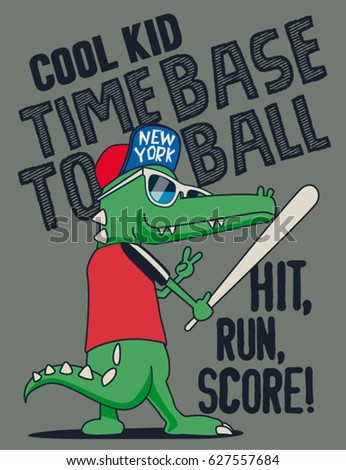 crocodile baseball player vector design for kids tee crocodile baseball player vector design for kids tee