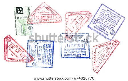 Used Passport Visa Stamps Malaysia Indonesia Stock Photo 79316674 